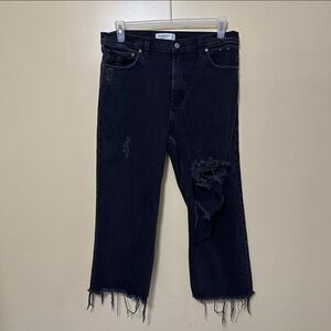 Abercrombie & Fitch High Rise Distressed Black Jeans